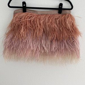 Haute Hippie Feather Pink Ombre Mini Skirt